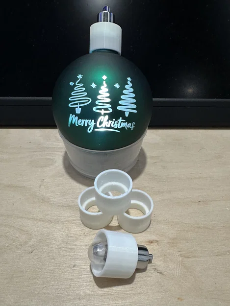 Nắp giữ đèn LED cho trái châu Noel 65mm cực đẹp và dễ in - Image 1