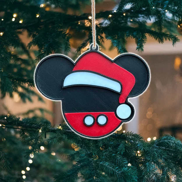 Đồ trang trí cây thông Noel hình chuột Mickey Ông già Noel - Image 1