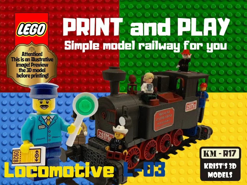 Mô hình tàu hỏa LEGO Locomotive L-03 in 3D độc đáo - Image 1