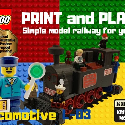 Mô hình tàu hỏa LEGO Locomotive L-03 in 3D độc đáo