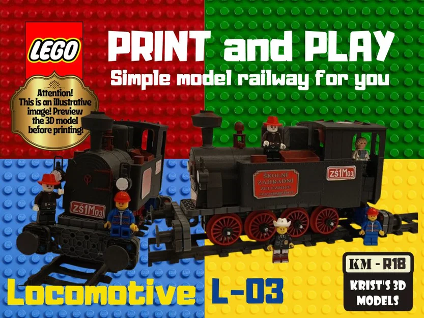 Mô hình tàu hỏa LEGO Locomotive L-03 in 3D độc đáo - Image 3