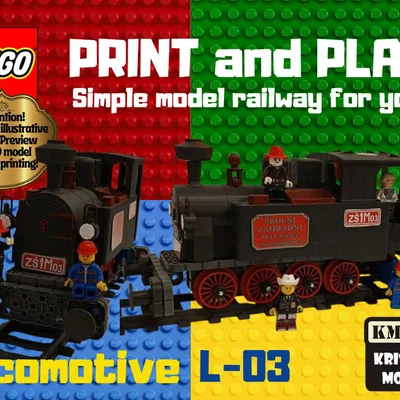 Mô hình tàu hỏa LEGO Locomotive L-03 in 3D độc đáo