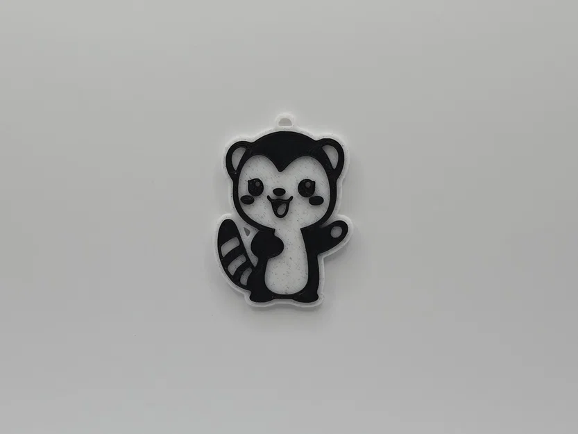 Móc khóa hình chú chồn (Ferret) dễ thương in 3D - Image 1