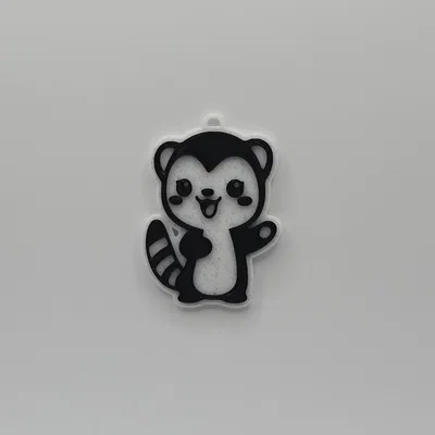 Móc khóa hình chú chồn (Ferret) dễ thương in 3D