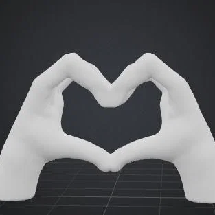 Mô hình 3D đôi bàn tay hình trái tim (Heart Hands) trang trí ý nghĩa