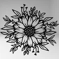 Tranh treo tường hoa hướng dương, nghệ thuật đường nét hoa hướng dương - Thumbnail 1