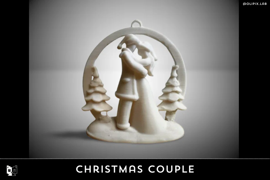 Mẫu in 3D Christmas Couple: Đồ treo trang trí Noel lãng mạn - Image 1