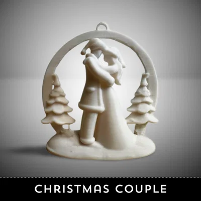 Mẫu in 3D Christmas Couple: Đồ treo trang trí Noel lãng mạn