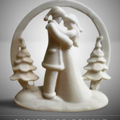 Mẫu in 3D Christmas Couple: Đồ treo trang trí Noel lãng mạn