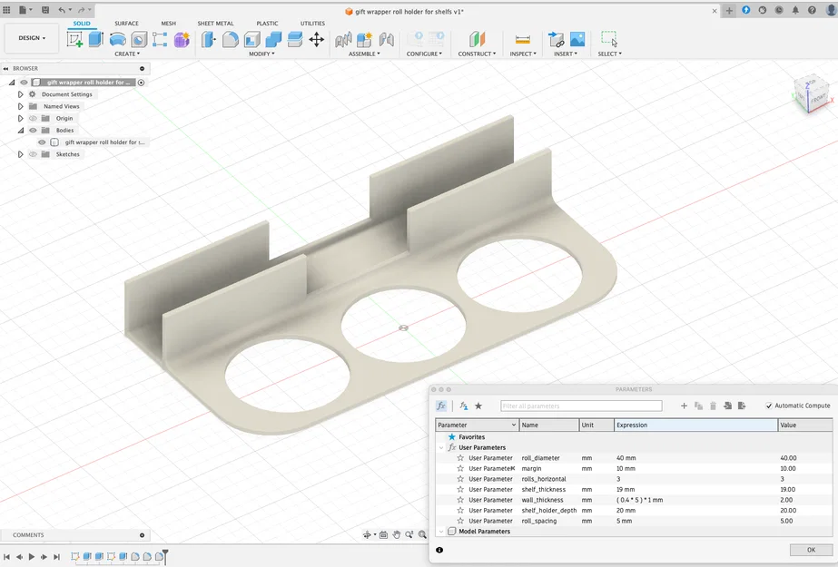 Giá treo cuộn giấy gói quà cho kệ tủ - Image 2