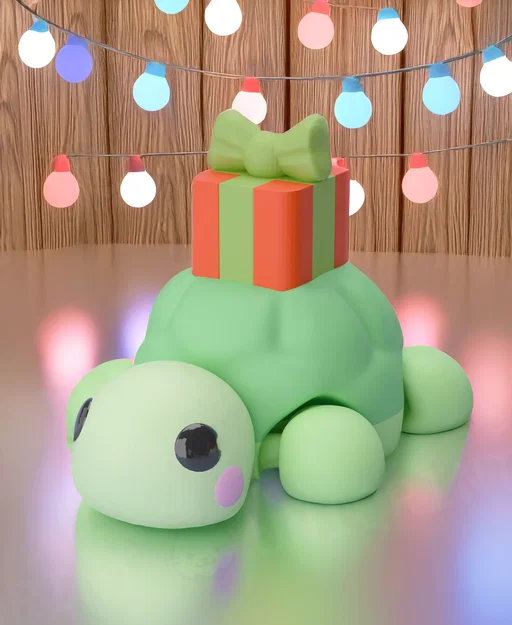 Móc Khóa Rùa Giáng Sinh Khớp Nối (Đơn Sắc) - Image 1