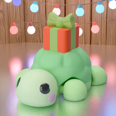 Móc Khóa Rùa Giáng Sinh Khớp Nối (Đơn Sắc)