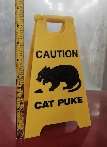 Biển báo "Caution Cat Puke" (Cao khoảng 200mm) - Image 1