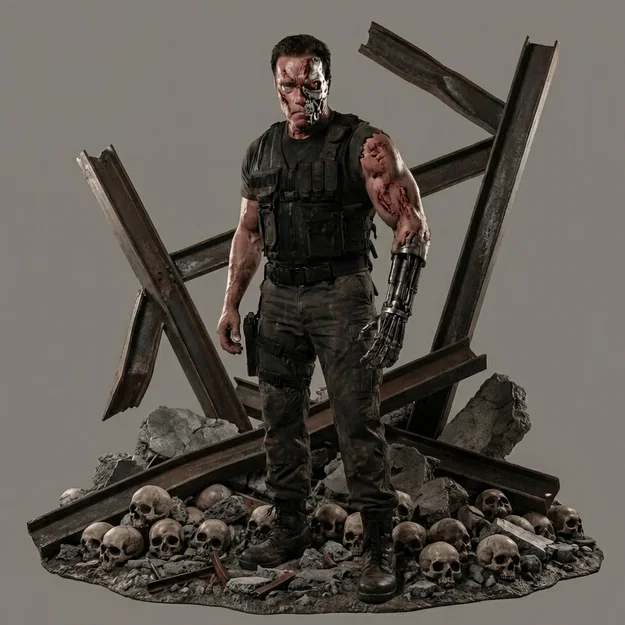 Mô hình 3D Terminator - Crunching the Skulls (1984) cho người hâm mộ - Image 1