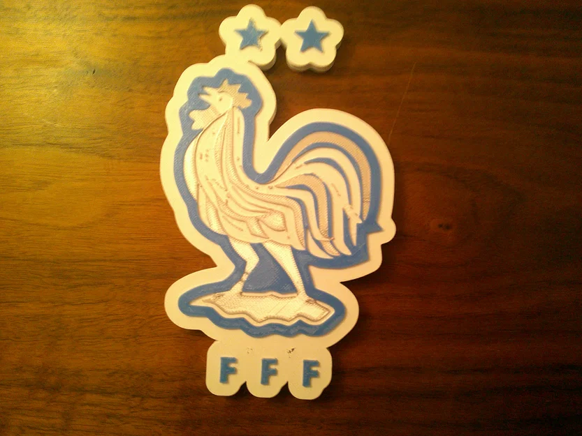 Mô hình logo đội tuyển bóng đá Pháp 3D - Đế lót ly hoặc trang trí - Image 1