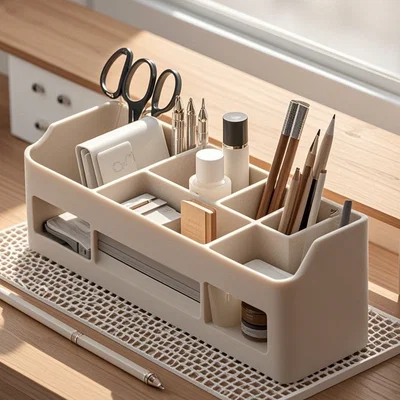Khay Đựng Đồ Để Bàn Tối Giản – Nhiều Ngăn Chứa Bút, Dụng Cụ & Phụ Kiện