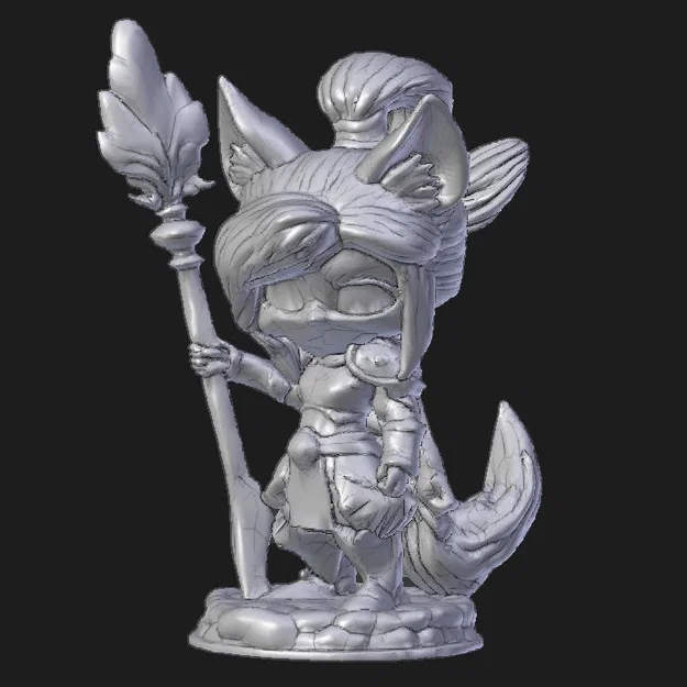 Mô hình Nữ chiến binh cáo Chibi (Fox Warrior) - In 3D không support - Image 3