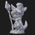 Mô hình Nữ chiến binh cáo Chibi (Fox Warrior) - In 3D không support - Thumbnail 3