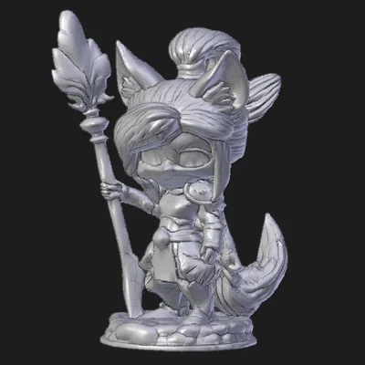 Mô hình Nữ chiến binh cáo Chibi (Fox Warrior) - In 3D không support