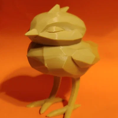 Mô hình chú gà con Phục sinh 3D - Thiết kế Low Poly đáng yêu