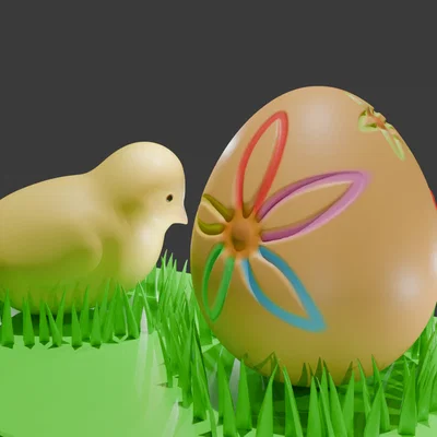 Mô hình trang trí gà con và trứng Phục sinh ấn tượng cho máy in 3D