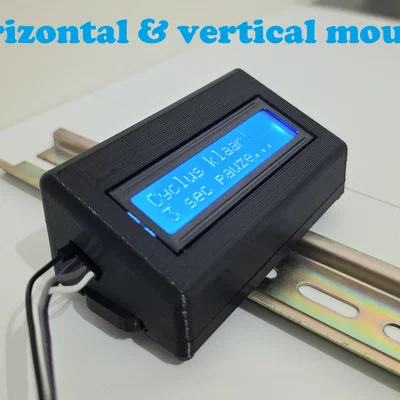 Hộp/Giá đỡ màn hình LCD 16x2 I2C gắn thanh DIN rail