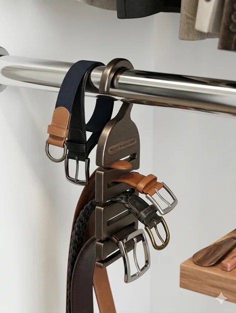 Móc treo thắt lưng gỗ tối giản - Giải pháp sắp xếp tủ quần áo gọn gàng - Image 2