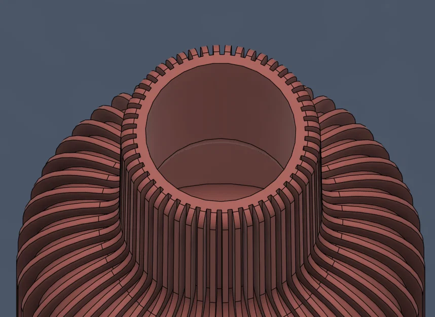 Bình Xoắn Hiện Đại / Chậu Cây Dạng Xoáy (Modern Twisted Ribbed Vase) - Image 2