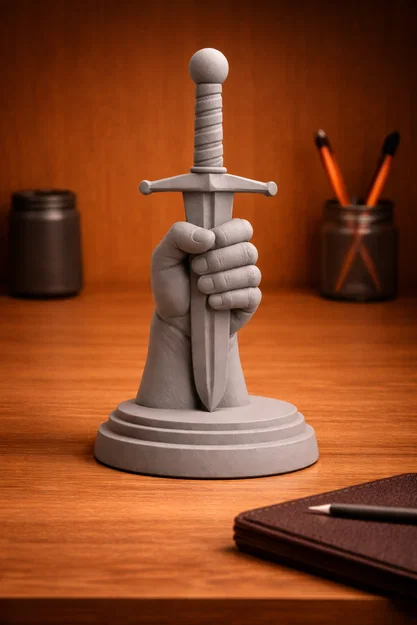 Mô hình 3D bàn tay cầm kiếm trang trí bàn làm việc cực đẹp - Image 1