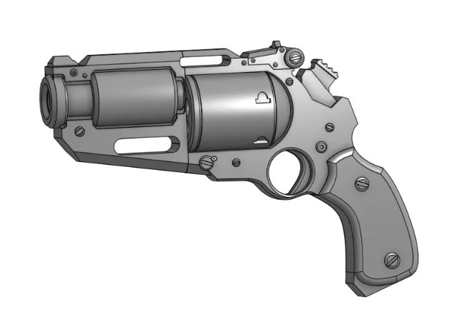 Mô hình súng 3D Zarona Mk IIa Quickdraw Stub Revolver phong cách 40k - Image 1