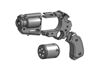 Mô hình súng 3D Zarona Mk IIa Quickdraw Stub Revolver phong cách 40k - Image 2