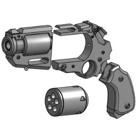Mô hình súng 3D Zarona Mk IIa Quickdraw Stub Revolver phong cách 40k