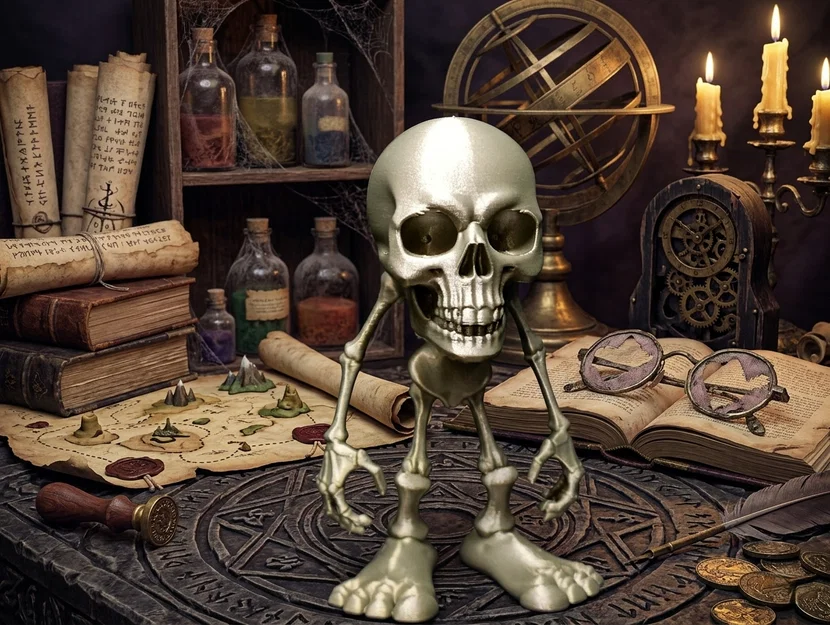Skull Guardian – Tượng Bộ Xương Chân To - Image 1