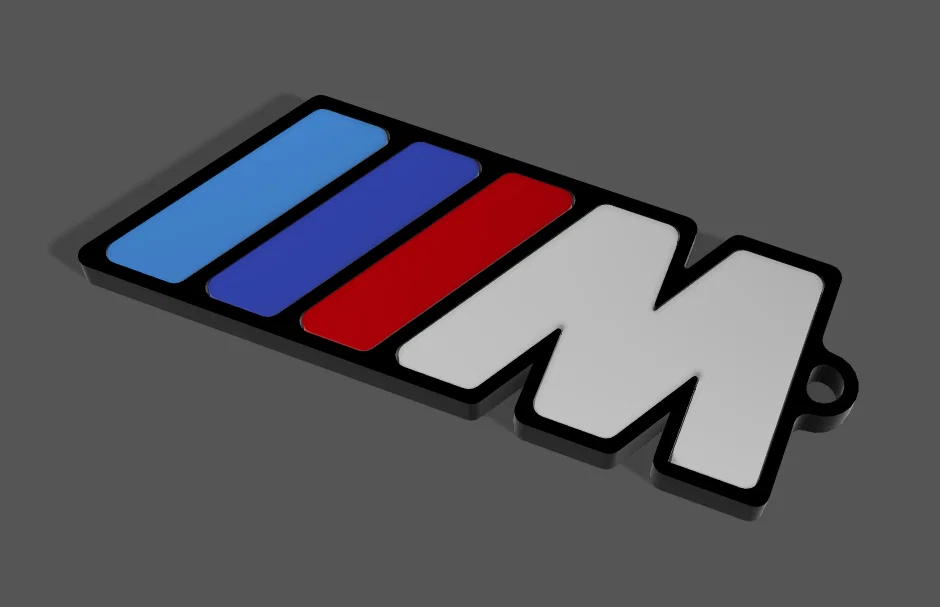 Móc khóa logo BMW M in 3D độc đáo, thiết kế 5 mảnh lắp ghép - Image 1
