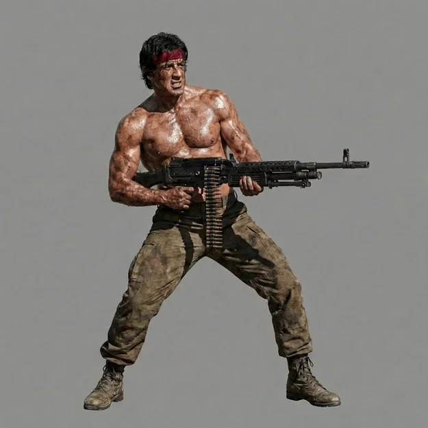 Mô hình 3D John Rambo trong First Blood (1982) cực chất - Image 1