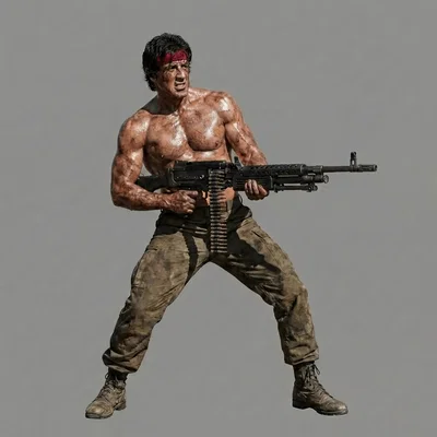 Mô hình 3D John Rambo trong First Blood (1982) cực chất