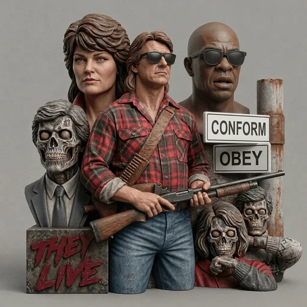 Mô hình 3D nhân vật phim They Live 1988 dành cho fan sưu tầm - Image 1