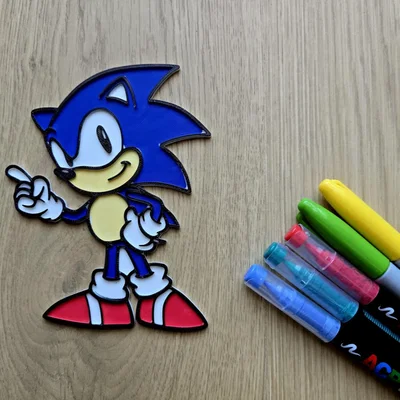Mô hình Sonic The Hedgehog tô màu tự tay (DIY Coloring Craft)