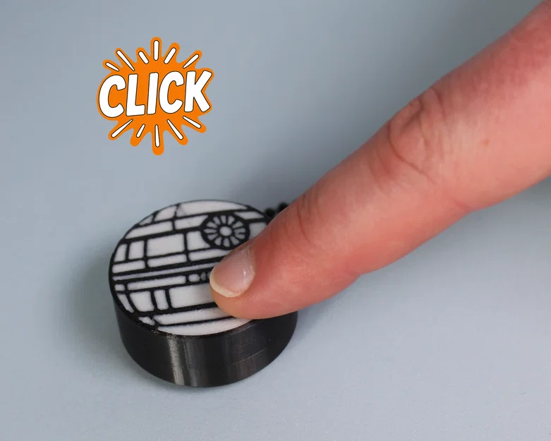Móc khóa Fidget Clicker hình Death Star – Nhỏ gọn, Click đã tay, Cực mạnh mẽ! - Image 1