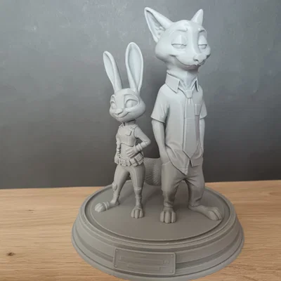 Mô hình 3D Nick và Judy (Zootopia) sắc nét cho người yêu hoạt hình