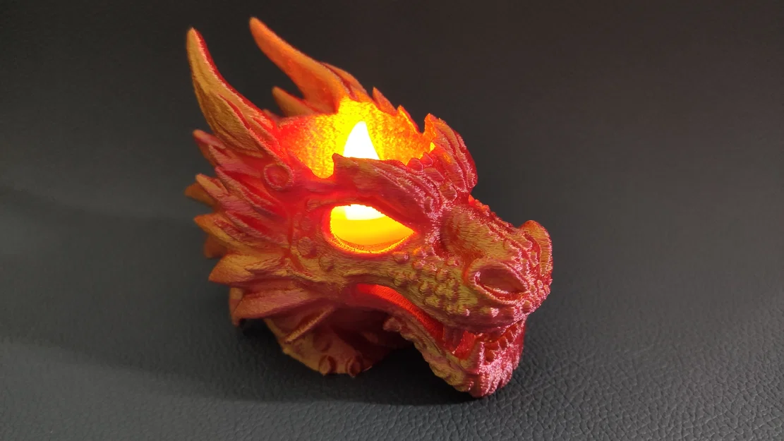 Đầu Rồng Mini - Đế cắm nến LED - Image 2