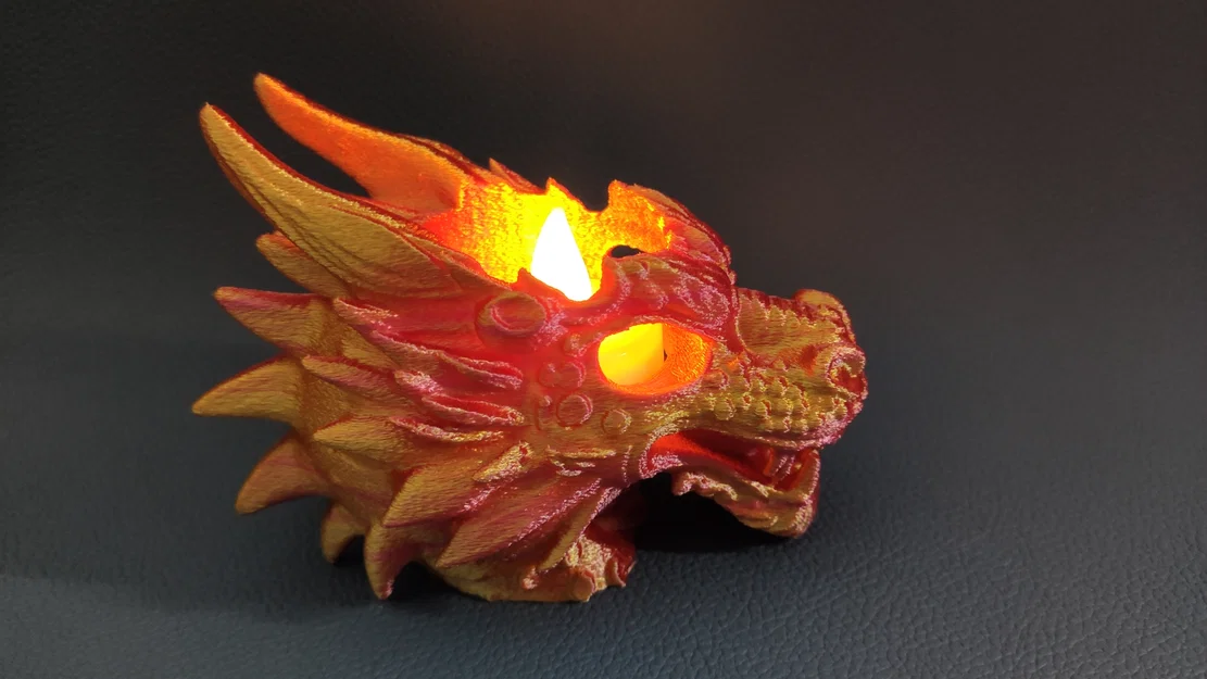 Đầu Rồng Mini - Đế cắm nến LED - Image 8