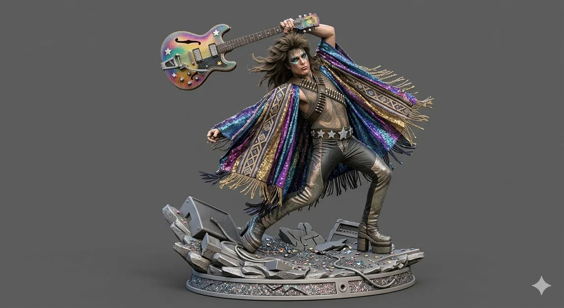 Mô hình nghệ sĩ Rockandroll Rainbow Rebel trên sân khấu vỡ - Image 1