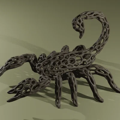Mô hình Bọ Cạp Voronoi 3D Độc Đáo - Tải file STL miễn phí