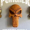 Tượng treo tường đầu lâu Punisher phong cách gỗ (Punisher Wooden Skull Wallart) - Thumbnail 1