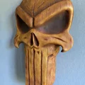 Tượng treo tường đầu lâu Punisher phong cách gỗ (Punisher Wooden Skull Wallart) - Thumbnail 5