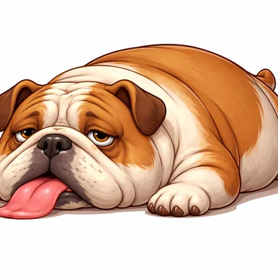 Mô hình 3D chó Bulldog mập mạp lười biếng siêu đáng yêu