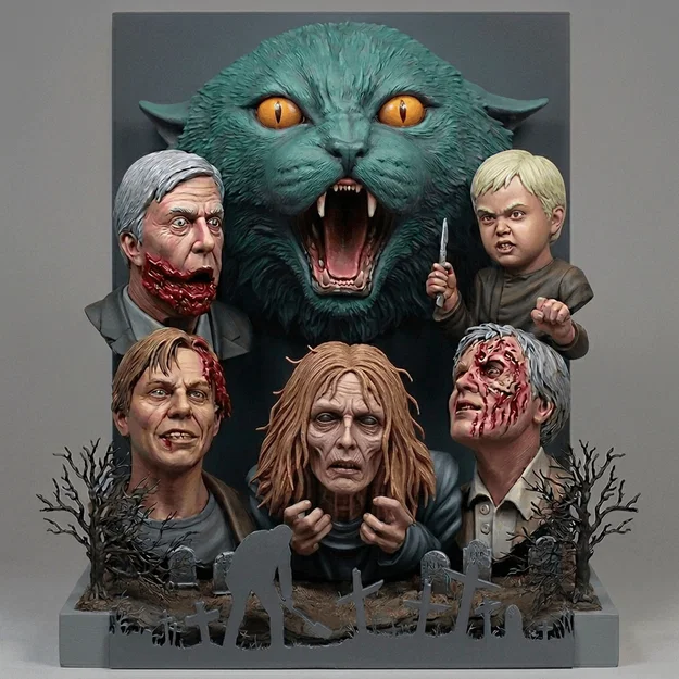 Mô hình 3D Pet Semetary 1989 trang trí kinh dị độc đáo - Image 1