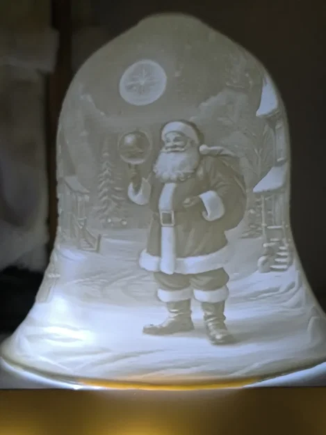 Đèn trang trí Lithophane hình chuông ông già Noel cho Giáng sinh - Image 1