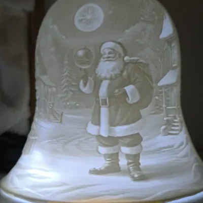 Đèn trang trí Lithophane hình chuông ông già Noel cho Giáng sinh